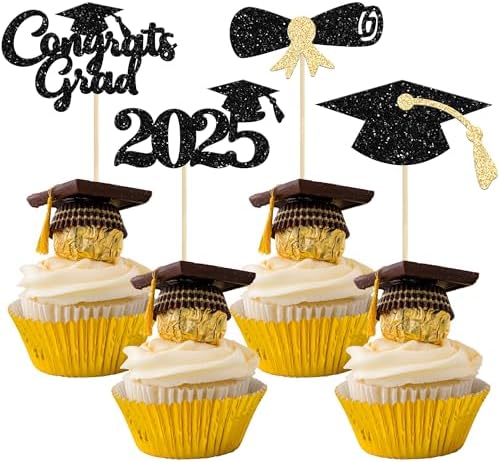 Gyufise 30Pcs It's a Boy Cupcake Toppers Blue Glitter Capezzolo Tuta Tutina Baby Boy Cupcake Picks Swan Bib Decorazioni per torta Baby Shower Boy