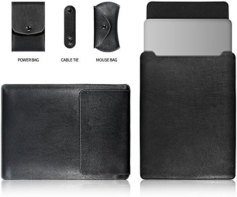 GONOMI Black Laptop Sleeve Bag, Premium Microfiber Leather Carry On Cover Case for Macbook 13"