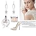 FIFATA 925 Long Sterling Silver Drop Classic Ovals with Frosted Bead Pendant Earrings for Women Girls