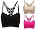 Bluetime Women's Seamless Workout Racerback Sport Running Yoga Bra (M, Black)