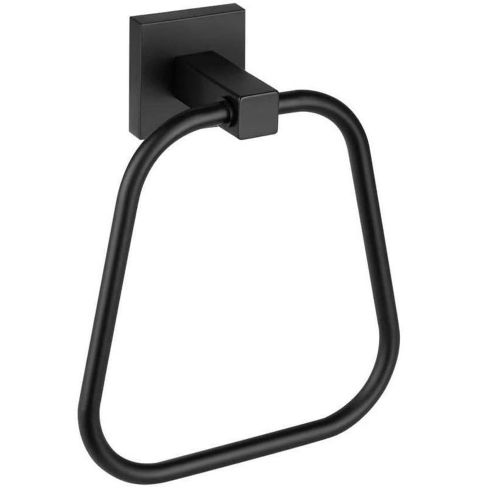 Matte Black Towel Ring for Bathroom, Kitchen Bath Hand Towel Holder Wall Mount Heavy Duty Stainless Steel