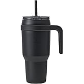 REDUCE 40 oz Stainless Steel Tumbler with Handle - Dual-Wall Vacuum Insulated Travel Mug, Sweat-Proof Lid & Reusable Straw - Keeps Drinks Cold for 24 Hrs, Fits Cupholders, Dishwasher Safe - Phantom