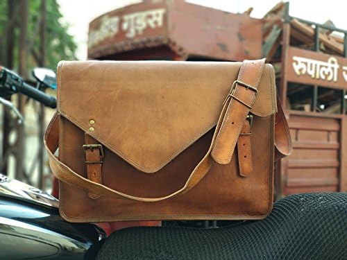 VINTAGE18 Inch Vintage Handmade Leather Messenger Bag for Laptop Briefcase Best Computer Satchel School distreE COUTURE Leather Vintage 18 Inch Laptop Messenger Bag briefcase Satchel for Men and Women