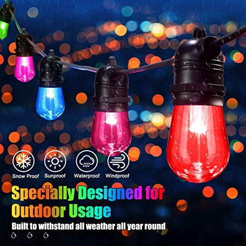 Color Changing String Lights Outdoor/Indoor 48FT RGBW LED Patio