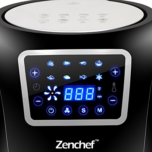 ZenChef XXL Hot Air Fryer 8in1 Family Size 5.8 Qt. Recipe Books