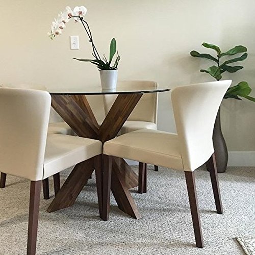 LIFE Home Thick Round Tempered and Beveled Clear Glass Dining Table Top Replacement 48 inch x 1/2 inch Thick