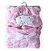 ZoopurrPets Baby Boys' or Baby Girls' Hooded Animal Blanket; Super Soft, Huggable Plush Hoodie Blanket (Pink Cow)