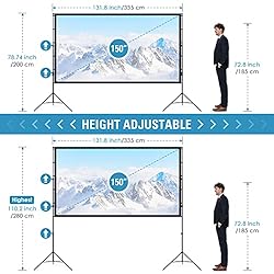 Projector Screen and Stand 150 Inch, LEORFI Outdoor