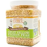 Pride Of India - Indian Split Yellow Pigeon Peas - Protein & Fiber Rich Toor (Arahar) Dal, 3.3 Pound (1.5 Kilo) Jar (3 Pound 