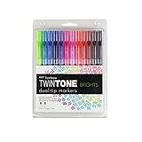 Tombow Twintone Marker Set, Bright, 12-Pack Dual-Tip