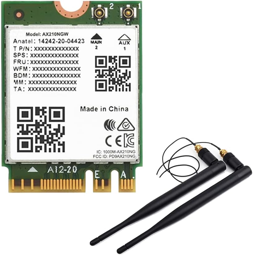 Gathukila AX210 WiFi 6E Wireless Card 5374Mbps 2.4/5/6GHz BT5.2 802.11AX MU-MIMO