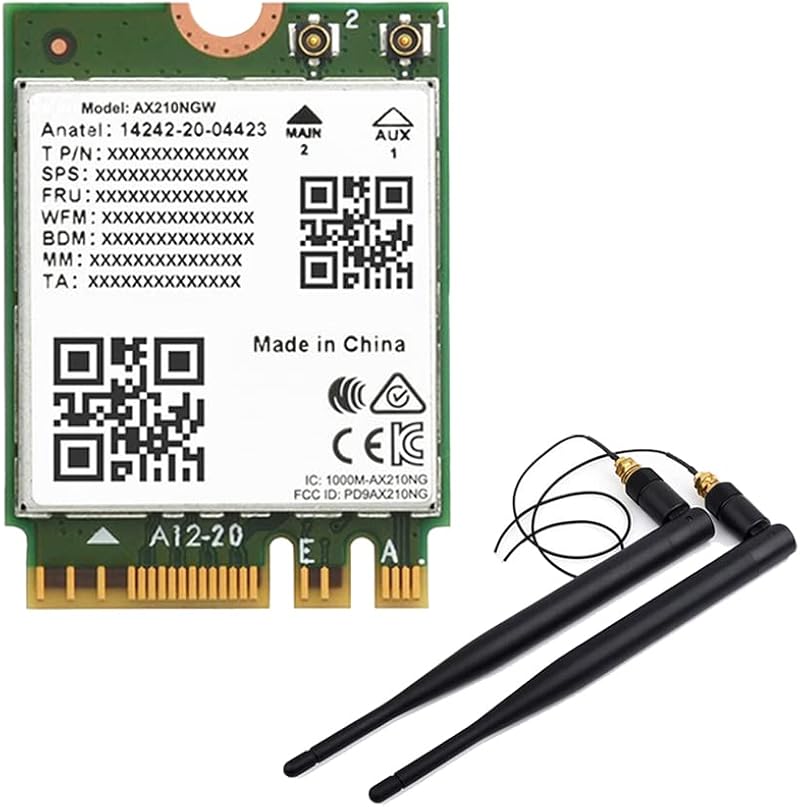Gathukila AX210 WiFi 6E Wireless Card 5374Mbps 2.4/5/6GHz BT5.2 802.11AX MU-MIMO