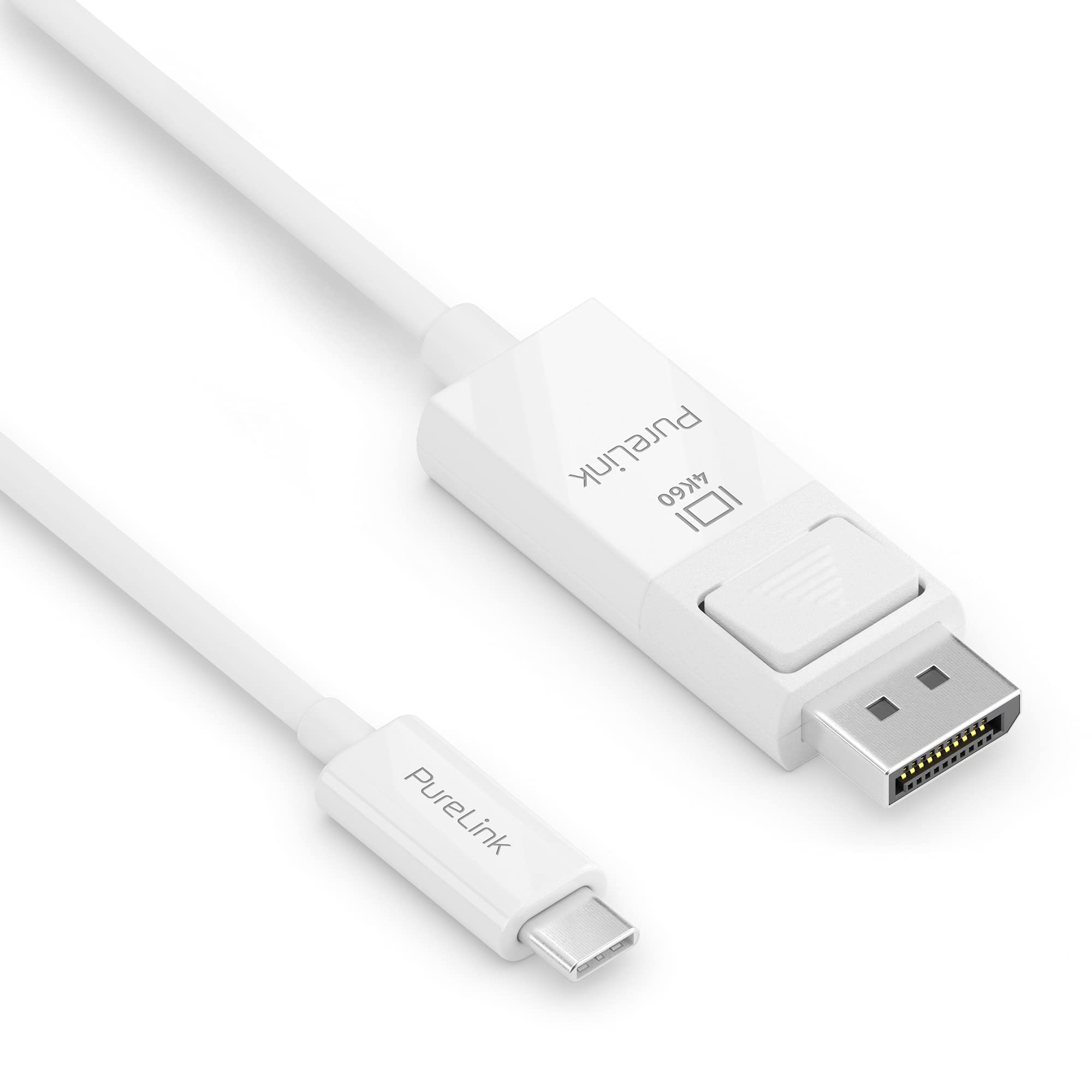 PureLink USB-C to DisplayPort Cable, 4K Ultra HD 60Hz, Gold-Plated Plug Contacts, 1.00 m, White