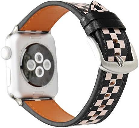 MeShow TCSHOW 38mm 40mm Tartan Plaid Style Replacement Strap Wrist Band with Metal Adapter Compatible for Apple Watch Series 4 3 2 1(Not fit for iWatch 42mm/44mm)
