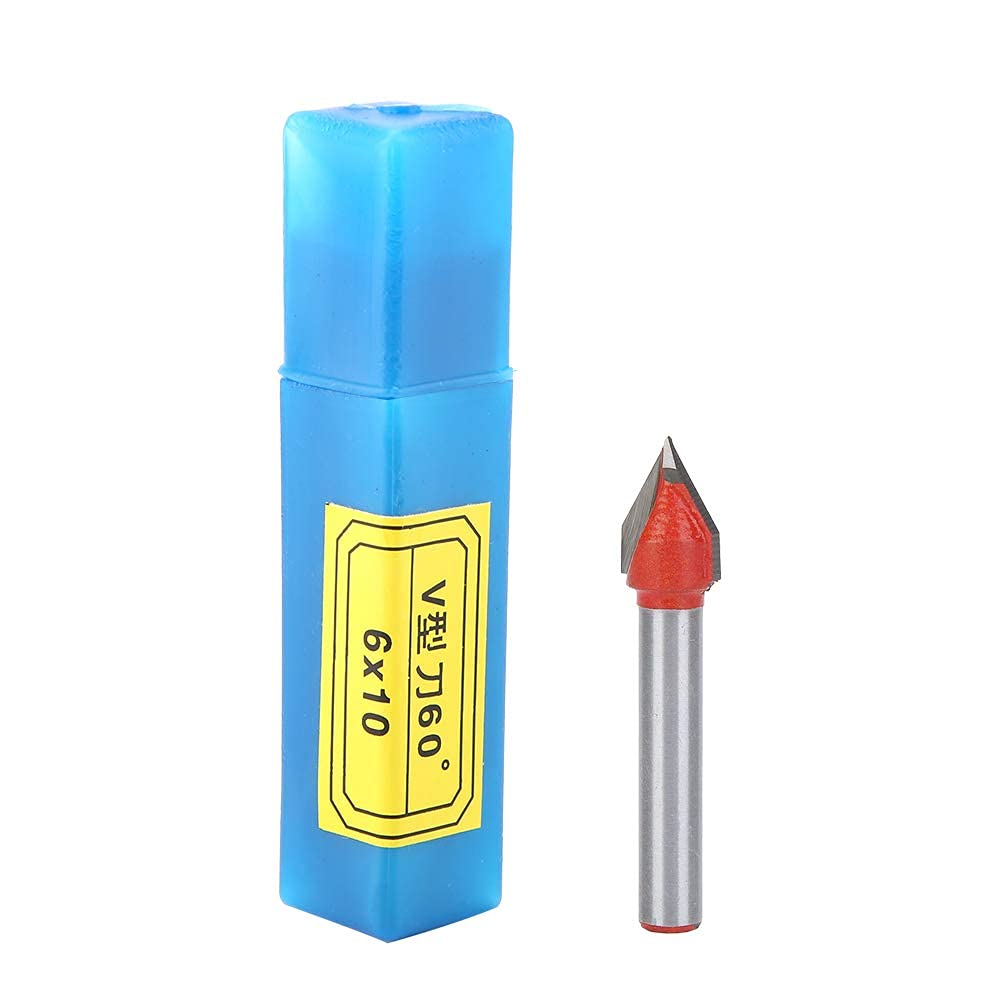 60 Degree V Groove Router Bit 1/4 Shank Engraving Bit 6x10mm 1/4" Edge Treatment Grooving Bits