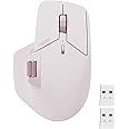 Rapoo MT760 Multi-Device Wireless Mouse, Bluetooth 5.0 and 2.4GHz Multi-Mode Connection, Up to 4 Devices, 11 Programmable Buttons, 4K DPI, Ergonomic Design, 90 Days Battery Life, PC, Pink