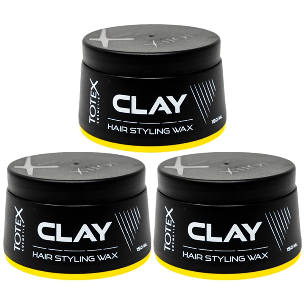 Totex Hair Styling Clay Wax for Men 3x150 ml | Strong Hold Matte Finish | Natural Messy Look | Long Lasting Hair Defining Clay Wax | Barber Shop Styling Paste — image 1