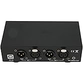 48V Phantom Power Supply, Microphone Phantom Power Supply with 2 XLR Cables, Support Dual Microphones, 48 V Phantom Power for Music Recording Equipment