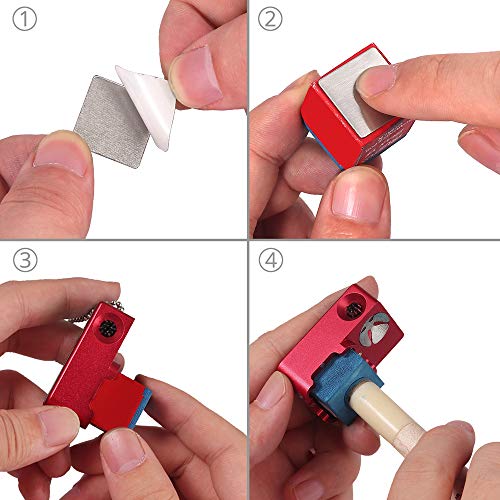 Tanice 4 in 1 Multifunctional Pool Cue Chalk Holder Snooker Pool Cue Tip Shaper Holder Stick Repair Scuffer for Snooker Pool - Thumbnail 3