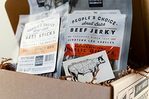 People's Choice Beef Jerky - Jerky Box - Sweet Tooth - Meat Snack Sampler Gift Basket - 4 Items