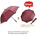 G4Free 62 Inch Large Automatic Open Golf Umbrella Extra Oversize Double Canopy Vented Windproof Stick Umbrellas Waterproof (Wine Red)