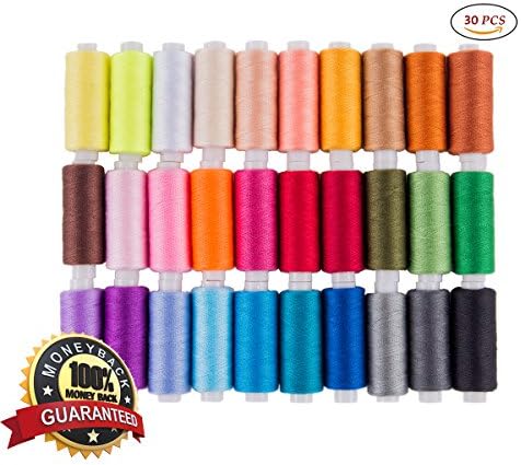 30 Assorted Color Polyester Sewing Thread Spools 250 Yards Each,Thread Bobbins Of Colorful Assorted Thread Spool for Embroidery Machine Use
