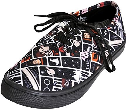 Harry Potter Women's Sneaker Shoes Chibi Style Black White