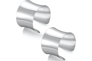 WAINIS 2 Pcs Cuff Bangle Bracelets for Women Open Wide Bracelets Wrist Cuff Wrap Bracelet Adjustable Gift