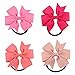 Yariew 20 Pcs Head Bow Ties Hair Bows Ties Ponytail Holder 3 Inches Grosgrain Ribbon Pinwheel Boutique Hair Bows Elastic Hair Ties for Teens Lady