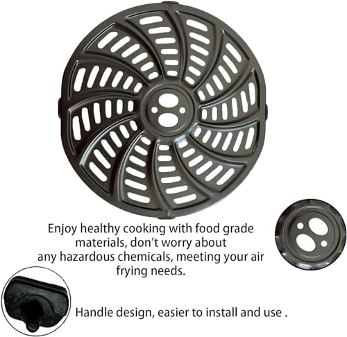 6QT Air Fryer Grill Plate for Gourmia GAF698 GAF686 Air Fryers, Upgraded Air Fryer Crisper Plate Grill Pan Tray Rack Insert Grate Grid Shelf for Gourmia 6QT Air Fryer, Nonstick, Dishwasher Safe