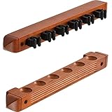 Fat Cat 2-Piece Wall Mounted Hardwood Billiard/Pool Cue Rack, Holds 6 Cues