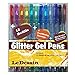 12 Glitter Gel Pens + 12 Refills + 6 card size drawings - For Coloring Books, Card Making, Scrapbooking, Drawing, Doodles
