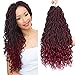 Karida Faux Locs Crochet Hair 18 Inch, 6 Packs Pre Looped Goddess Locs Crochet Hair, Wavy Crochet Faux Locs With Curly Ends, Boho Faux Locs Crochet Hair For Black Women (18 inch, TBug#)