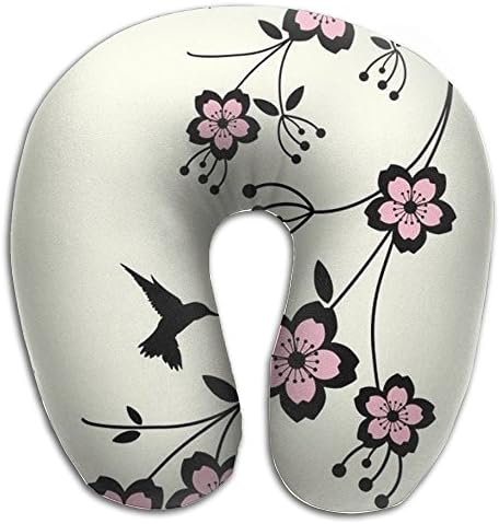 Cherry Blossom Memory Foam U Shaped Neck Pillow Comfortable For Flying Girl Travel Brace Massager Pillow