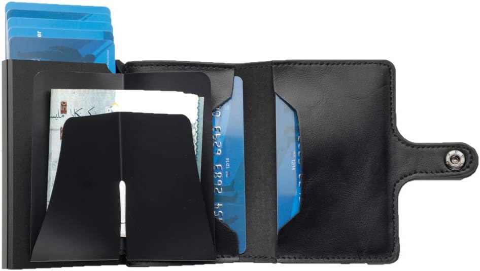 Valigeria Elegante e Tascabile Porta Tessere e Fermasoldi Nero Porta Carte  Credito Porta Carte di Credito Schermato RFID e Porta Banconote Blu Fibra  Di Carbonio MONEYHOLD™ urban-earth.co.uk