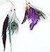 ZWZCYZ Women Girl Indian Vintage Boho Gorgeous Peacock Jade Purple Brown Feathers Hair Band Suede Braided Headband Tie