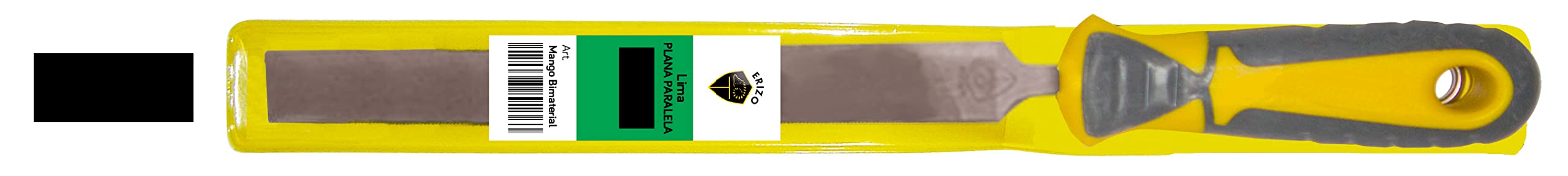 Erizo LFBPPAB10 10" Parallel Flat Mechanic File with Bi-Material Handle and Plastic Sleeve