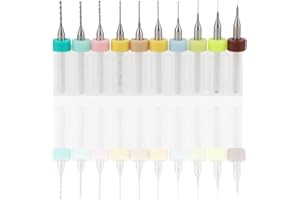 Rongon 10pcs PCB Drill Bits Set, 0.1mm to 1.0mm, Tungsten Carbide Micro Drill Bit Set, 1/8" Mini Drill Tools for PCB Print Circuit Board Jewelry Making CNC Engraving Machine