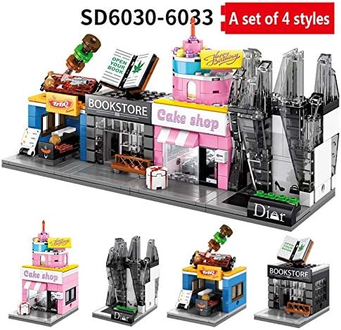Building Block Toys Mini Granule Building Blocks, City Street View Model Chenghai Toys Children's Puzzle Assembling Toys 4 Pcs