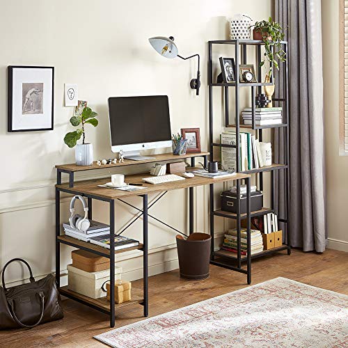 LINSY HOME Computer Desk with Monitor Stand, 47 Inch Study Writing PC Laptop Table for Home Office - Image 4