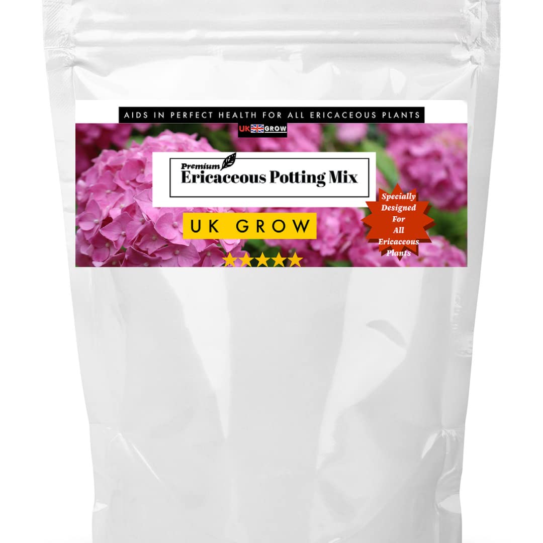 UK GROW Premium Ericaceous Compost ADDED PERLITE Peat Free Ericaceous Soil | Acidic Soil for Plants Rhododendrons, Azaleas, Camellias Etc. | Eracasious Plant Compost (2L)