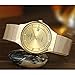 WWOOR Men's Analog Quartz Watch Ultra Thin Dial Date Stainless Steel Mesh Belt Waterproof