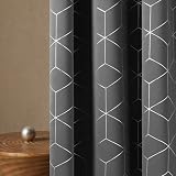 Deconovo Blackout Eyelet Thermal Curtains 46 x 54 Grey Diamond Foil view 3