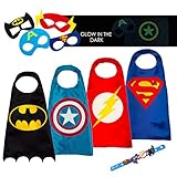 4 Superhero Capes For Kids - Super Hero Toys & Costumes Birthday Party Supplies