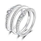 JewelryPalace CZ Stackable Wedding Band Engagement Ring 925 Sterling Silver Size 6