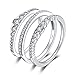 JewelryPalace 0.7ct Cubic Zirconia 3 Pcs Stackable Wedding Band Anniversary Engagement Ring Bridal Sets 925 Sterling Silver Size 6
