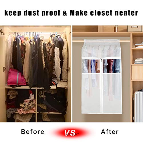 Travel Suit Bag Zilink 43" Breathable Garment Bag For Travel - Suit Bag With Mesh Pockets & PVC Holder Travel Garment Bag With Pockets