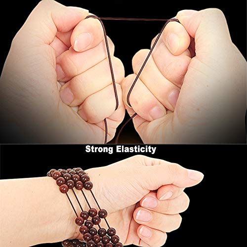 RoomDiary 3 Roll 1 mm Elastic Cord Beading Threads Stretch String Fabric Crafting Cords for Jewelry Making 100 Meters/Roll (3 Roll) - Thumbnail 3