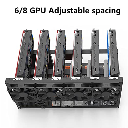 8GPU Mining Rig Frame, Steel Open Air Miner Mining Computer Frame Rig Case for Crypto Coin Currency Bitcoin ETH ETC ZEC Mining Accessories Tools - Frame Only, Fans & GPU is not Included