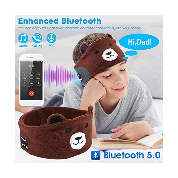 Kids-Headband-Headphones-Soft-Wireless-Bluetooth-50-Headband-Headset-Noise-Cancelling-Headphones-for-Sleeping-Childrens-Tablets-and-Smartphones-Great-for-Travel-Sleeping-Yoga-Running Kids Headband Headphones Soft Wireless Bluetooth 5.0 Headband Headset Noise Cancelling Headphones for Sleeping Children…